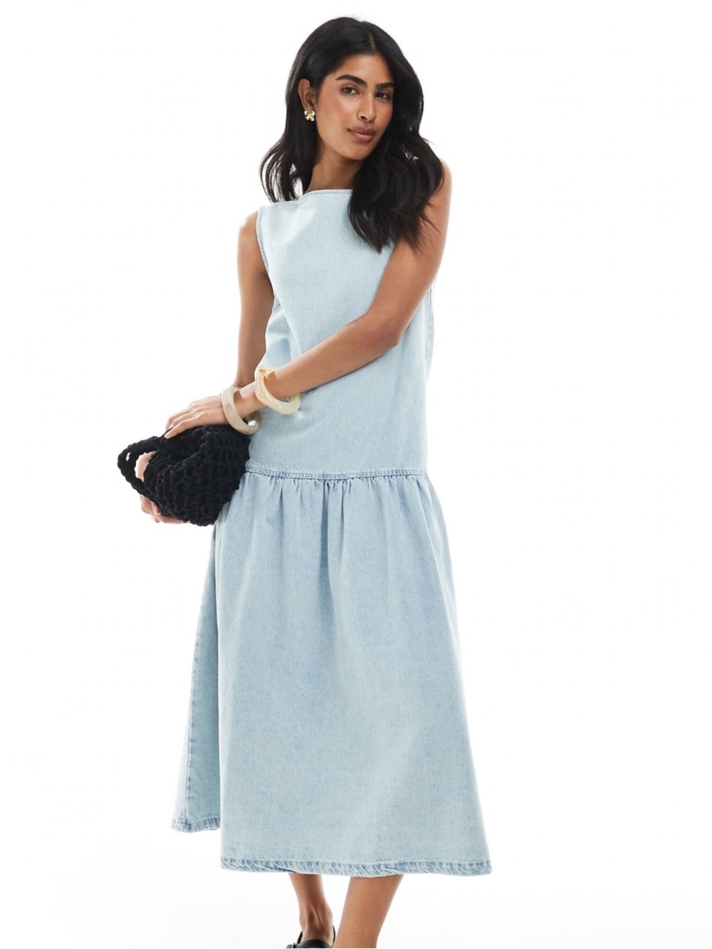 ASOS Light Blue Sleeveless Midi Dress